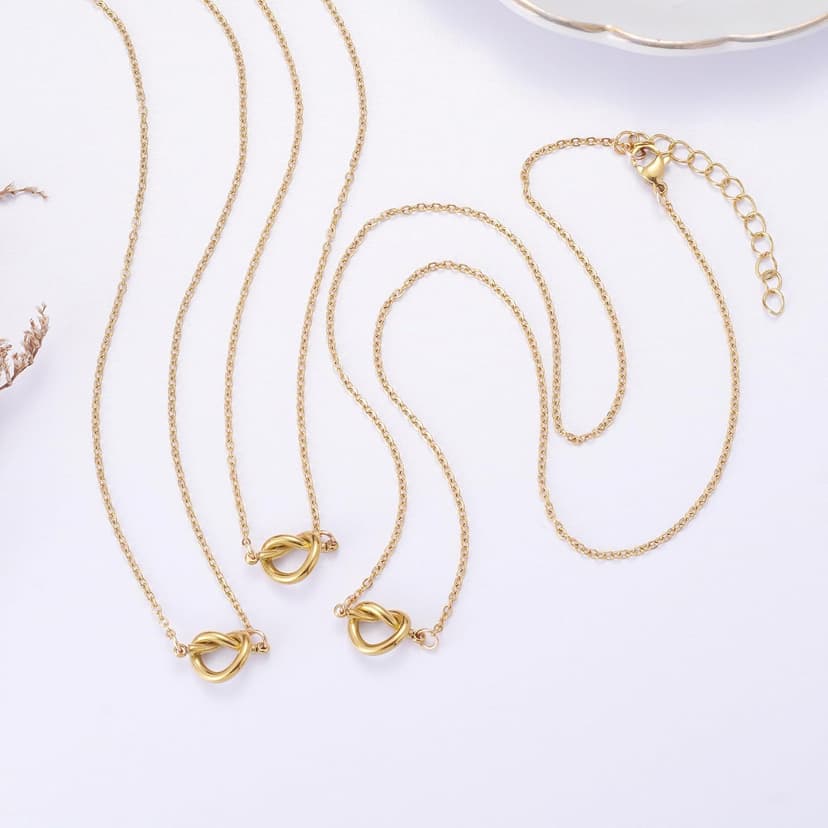 Ralukiia BFF Friendship Knot Infinity Necklace for 2 Best Friend Long Distance Birthday Jewelry Gifts for Her Women Bestie