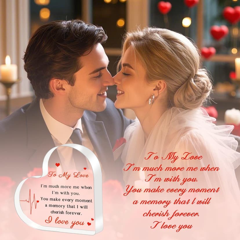 Gifts for Her/Him, Girlfriend Boyfriend Gifts - Engraved Acrylic Plaque 4 x 4 Inches, Anniversary Christmas Valentine's Day Birthday Gifts for Girlfriend Boyfriend Husband Wife