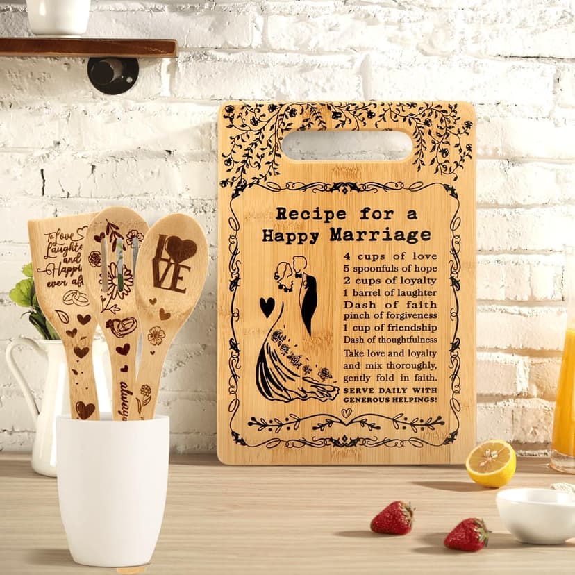 Wedding Gifts for Couples Marriage Cutting Boards Anniversary Newlywed Gift for Friend Inspiring Marriage Gifts Bridal Shower Gifts for Bride Cutting Boards for the Kitchen