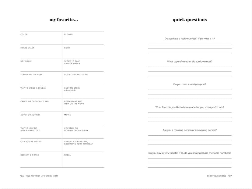 Tell Me Your Life Story, Mom: A Mother’s Guided Journal and Memory Keepsake Book (Tell Me Your Life Story® Series Books)