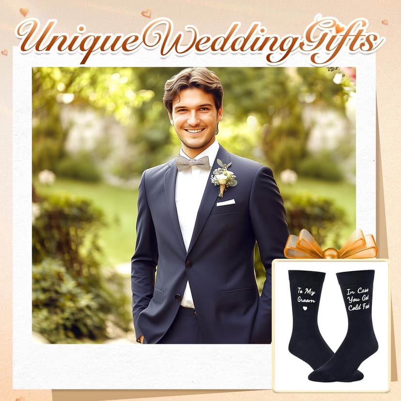 Zmart Wedding Gifts for Groom - Wedding Socks for Men, Engaged Socks, Groom Gifts from Bride