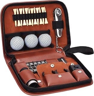 Golf Gifts for Men and Women, Golf Accessories Set with Hi-End Case, Golf Balls, Rangefinder, Golf Tees, Brush, Multifunctional Divot Knife, Scorer, Golf Ball Clamp