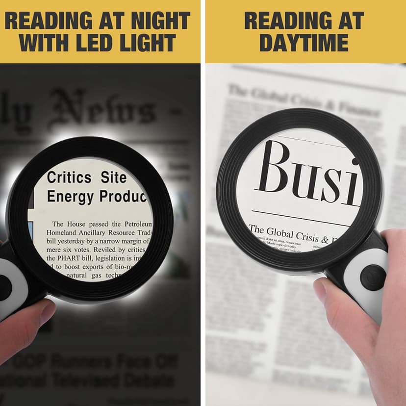 JMH Magnifying Glass with Light, 30X Handheld Large 18LED Cold and Warm Light with 3 Modes, Illuminated Magnifier for Seniors Reading, Inspection, Coins, Jewelry, Exploring