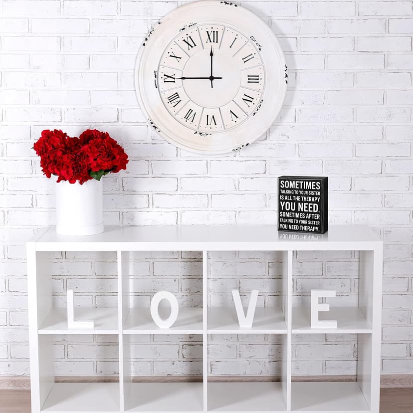 Jetec Funny Sister Gifts Sometimes Talking to Your Sister Is All the Therapy You Need Wood Sign 5.9 x 5.1 Inch Funny Plaques with Sayings Decorative for Christmas Home Decor