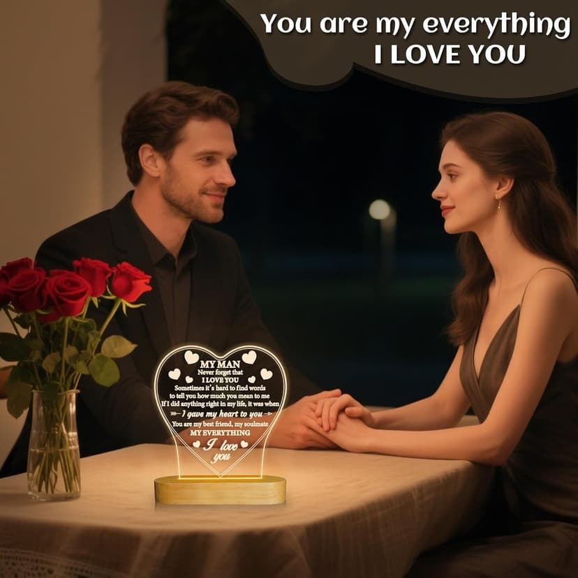 Gifts for Him, I Love U to My Husband's Gifts with Warm Light for Home Decor, Gifts for Birthday, Xmas,Holidays, A Thankyou Gifts for Him Husband Boyfriend My Man