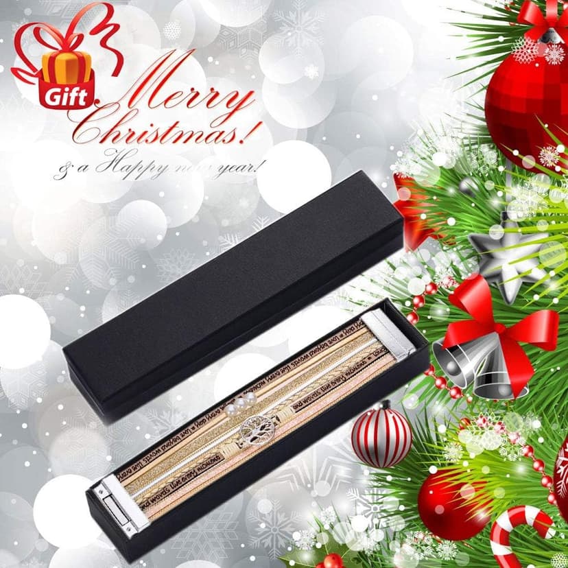 Inspirational Tree of Life Leather Bracelets for Women,Birthday Mothers Day Jewelry Gifts for Teen Girls