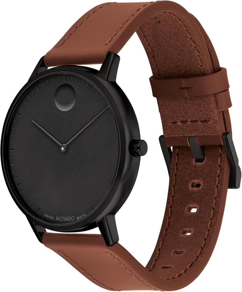 Movado Face Men's Luxury Quartz Watch - Swiss Movement - Water Resistance 30 Meters (3ATM) - Elegant Timepiece - Gift for Him - 41mm