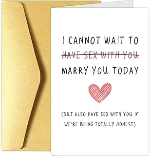 Chenive Naughty Wedding Day Card to Your Bride or Groom, Cheeky Wedding Gift for Partner, I Cannot Wait To Have Sex With You Marry You Today