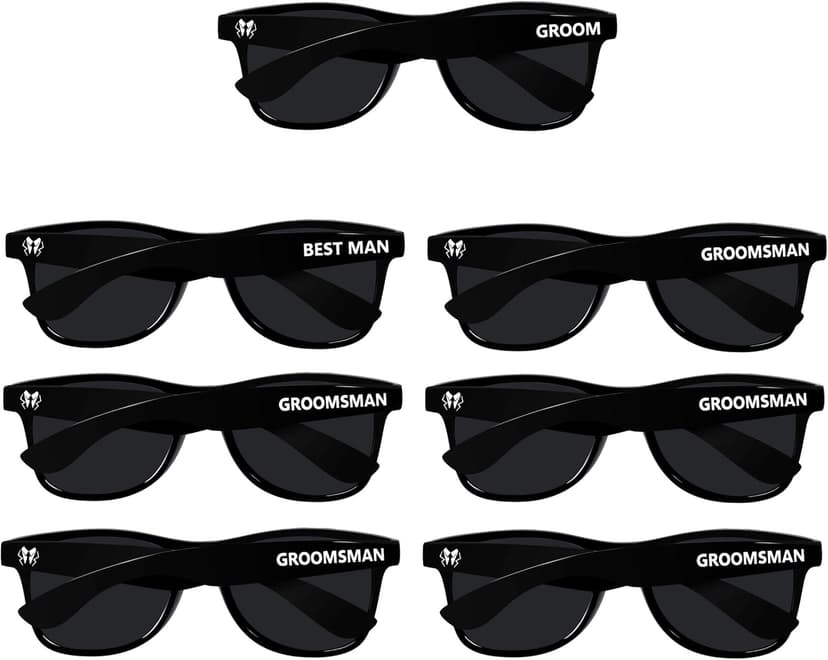 LADY&HOME Bachelor Party 7pcs Wedding Sunglasses for Groom, Best Man, Groomsmen Gifts Wedding Favor