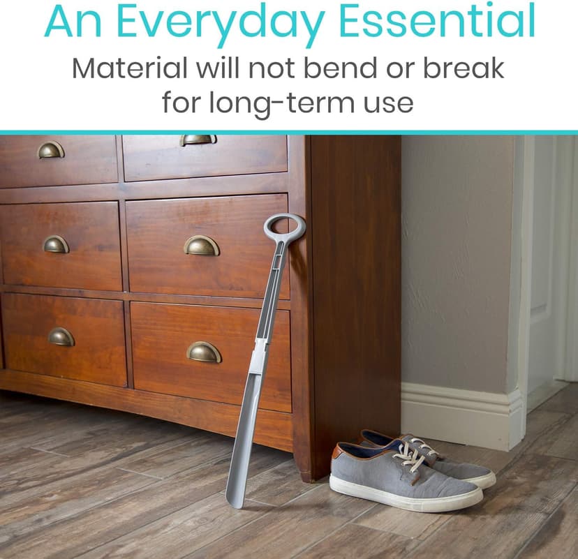 Vive Long Shoe Horn with Handle for Seniors (23") - Sock Remover and Long Handled Shoehorn for Men & Women