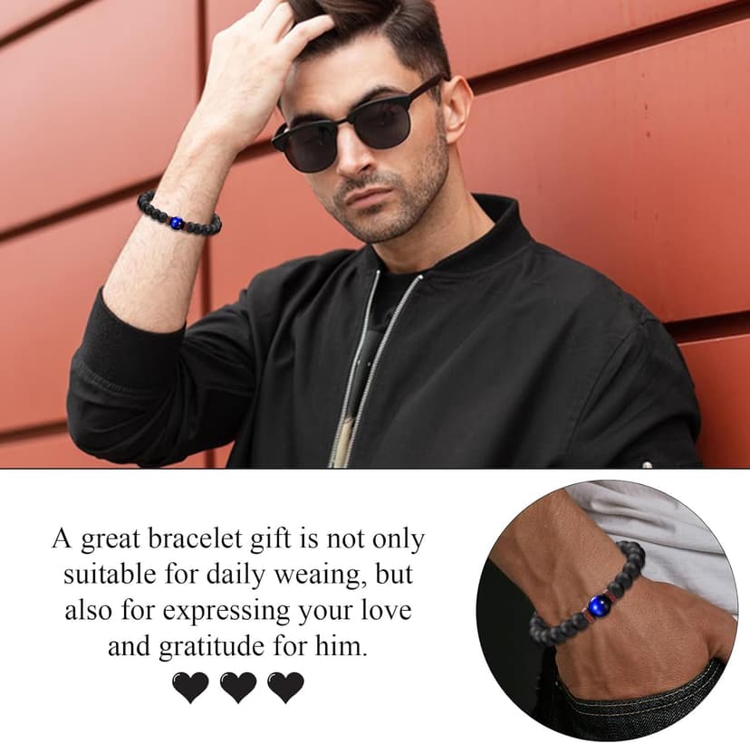 Bracelets Gifs for Friend Brother Husband Dad Brother in Law Son in Law Uncle Son Grandson Nephew, Birthday Christmas Valentines Fathers Stocking Stuffers Gifts for Men Boys Him with Sentimental Card