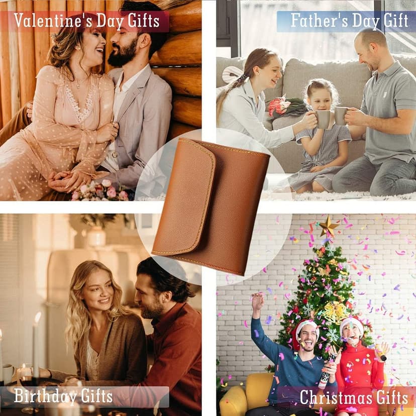 Gifts for Men/Women, Stainless Steel Manicure Set with PU Leather case, Personal Care Tool (Brown)