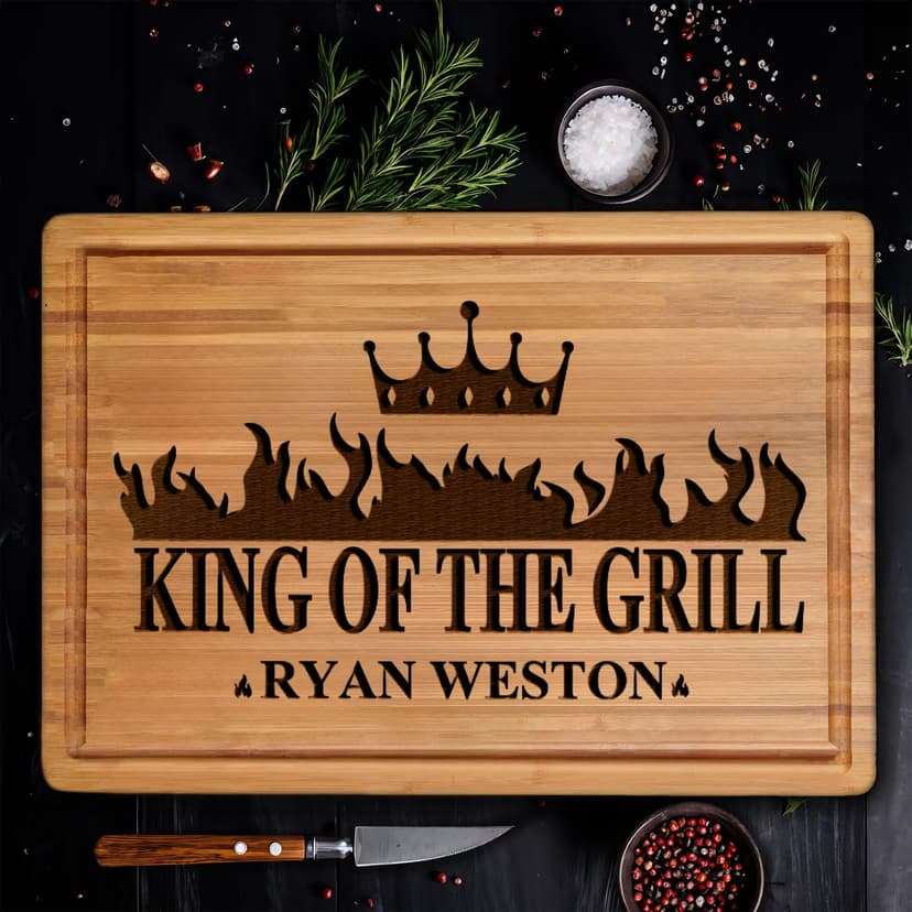 GIFTS TO ENGRAVE Personalized Grilling Gifts for Men - Custom Fathers Day Present for Dad - BBQ Cutting Board Perfact Grill Master Gifts for Him, Dad, Father in Law, Husband 2025