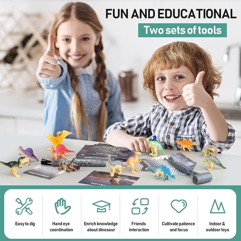 Jumbo Dino Egg Dig Kit, Dinosaur Toys for Kids 5-7 8-12 with 12 Dinosaurs, Dinosaur Toys for 5 6 7 8 Year Old Boy Birthday Gift, Dinosaur Eggs Excavation Gifts for 5 6 7 Year Old Boy Girl