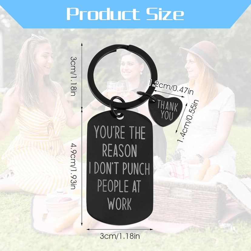 Ouligay Funny Coworker Gifts for Women Men, Gift for Best Friend, Friendship Keychain, Appreciation Gifts for Coworker Bestie Sister Teen Boy Men Retirement Farewell Going Away Gift(Black)