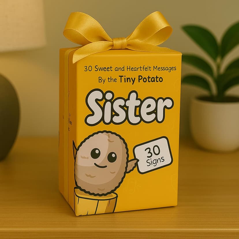 Funny Sister Gifts - Handmade Crochet Potato Doll with 30 Signs | Cute Sisters Presents Ideas for Christmas, Unique Birthday Gift for Sister from Sisters, Brother, Step Bonus Sis
