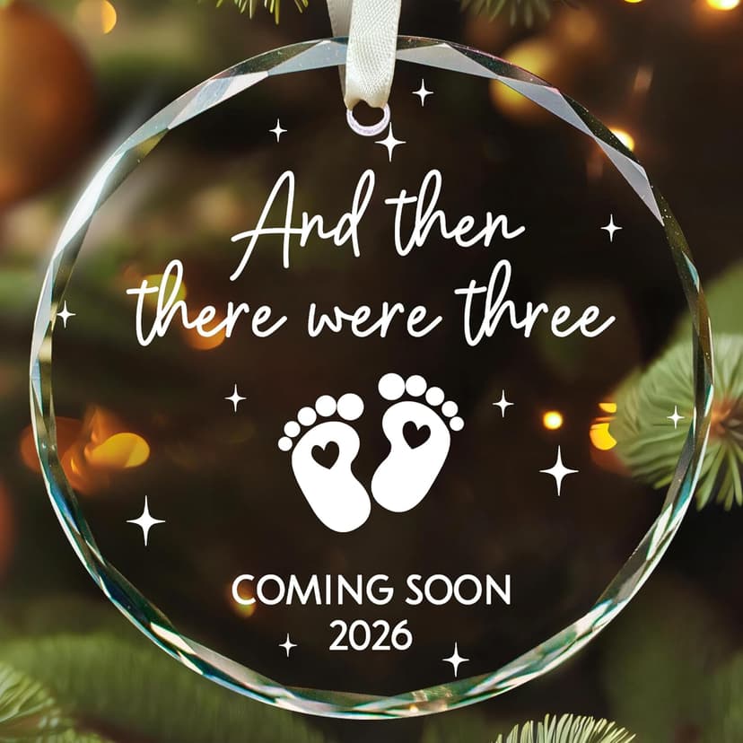 Gifts for Expecting Parents - Expecting Parents to Be Unique Gifts - Baby Pregnancy Announcement Gift Ideas for Husband, Family - Baby Ornament 2026 - Baby Pregnancy Announcement - Glass Ornament