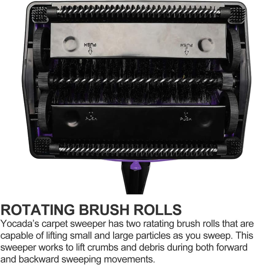 Yocada Carpet Sweeper Cleaner for Home Office Low&Undercoat Carpets Rugs Pet Hair Dust Scraps Paper Small Rubbish Cleaning with a Brush