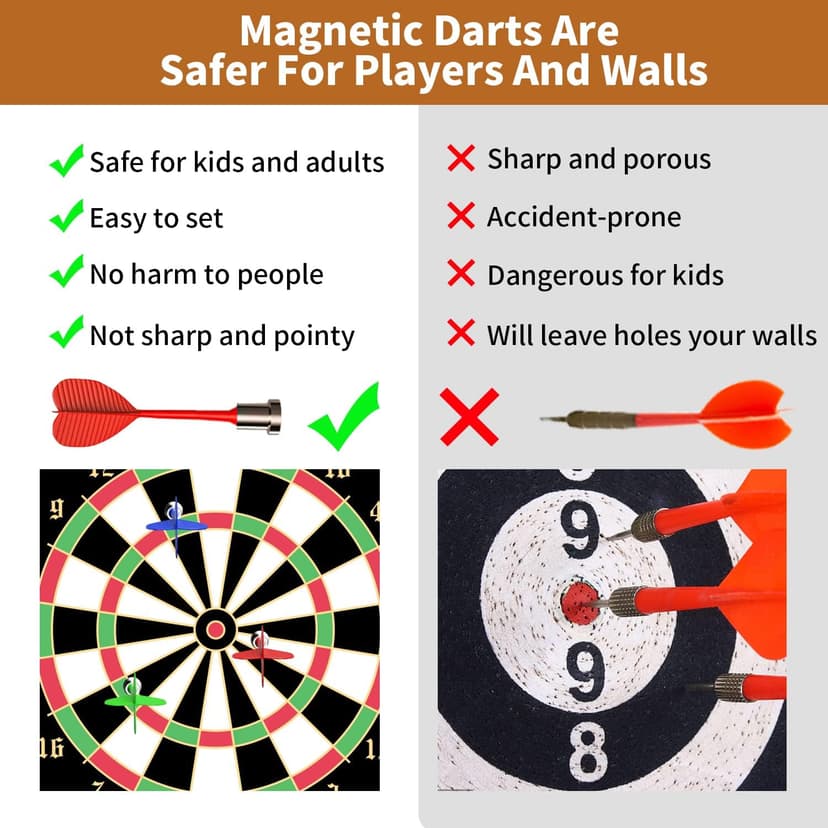 Gitus Magnetic Dart Board Indoor Outdoor Games for Kids with 12 Darts, Gifts for Teenage Boys Teen Boys Gifts Ideas Toys Gifts for 8 9 10 11 12 13 Year Old Boy Game Room Decor