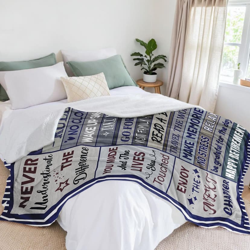 Retirement Gifts for Men - Best Gifts for Retirement Men 2025 - Funny Retired - Coworker Leaving Farewell Going Away Gifts for Coworkers Friends - Happy Retirement Decorations - Throw Blanket 50"x60"