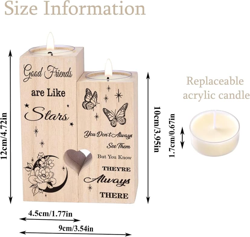 Friendship Gifts for Women, Gifts for Friends Best Friend Birthday Gifts Gifts for Women, Candlestick Creative Gifts