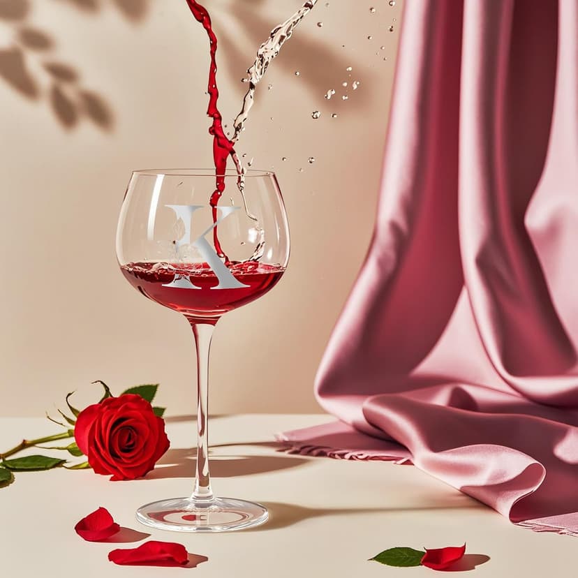 Personalized Gifts for Women, Monogrammed A-Z Wine Glass Customized Gift, Unique Christmas Birthday Gifts for Women Her Mom Friend Sister Wife Daughter Nurse (K)