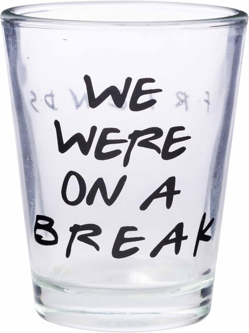 Silver Buffalo Friends Iconic Quotes "You're My Lobster," "How You Doin'" "Pivot," and "We Were On A Break!" 4 Pack Mini Glasses, 1.5 Ounces