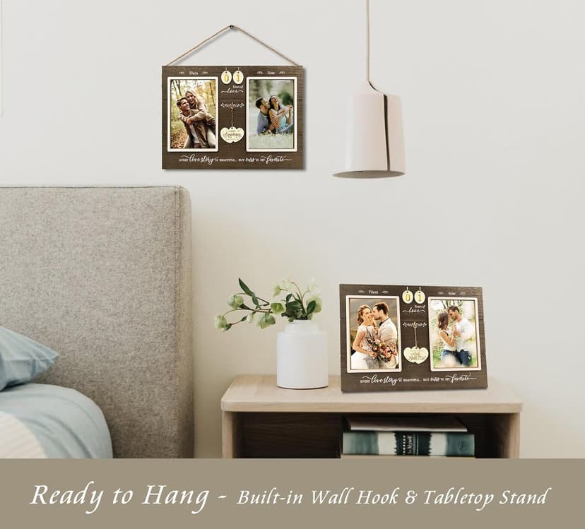 Anniversary Wedding Gifts for Couple Parents Wife Husband. (1-99) Years Then & Now Anniversary Picture Frames(3 Options).