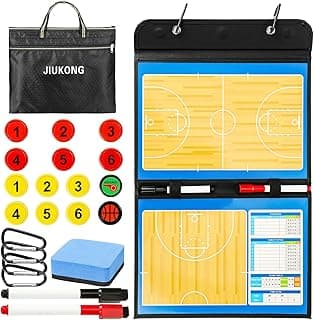 Magnetic Basketball Coaching Board – Portable Dry Erase Whiteboard with Fence Clip, Magnets & Carry Bag, Foldable Basketball Clipboard for Coaches, Ideal Coach Gift
