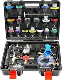 BILITOOLS Radiator Coolant Pressure Tester & Vacuum Refill Kit, 28-Piece Universal Cooling System Radiator Leak Tester & Refiller