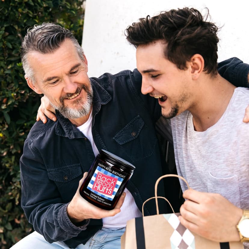 40th Birthday Gifts Women Men, 40th Birthday Decorations for Women Men, Funny 40th Birthday Candle Gifts for Her Him Mom Dad Husband Wife Best Friends Sister, 1984 40 Year Old Gift Ideas