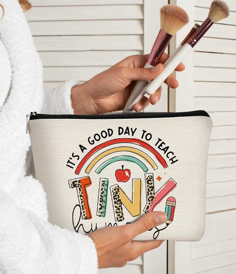 Teacher Appreciation Gifts, Para Gifts Appreciation,Teacher Makeup Bag Must Haves,It's A Good Day to Teach Tiny Human.
