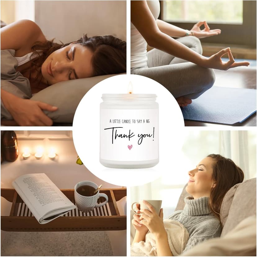Thank You Gifts for Women, Men, Hostess Gift, Lavender Scented Soy Wax Candle, Appreciation Gifts for Teacher Coworker Employee Boss Nurse, a Little Candle to Say A Big Thank You, Handmade