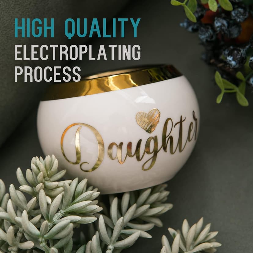 Daughter Gifts from Mom, Birthday Gift for Daughter, Mother Daughter Gifts, Happy Birthday Daughter, Best Daughter Ever Gift, Daughter In Law Gifts, Birthday Gifts for Daughter Adult, 3 Succulent Pots