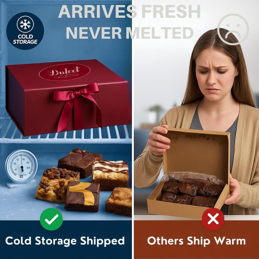 Dulcet Gift Basket – Premium Freshly Gourmet Baked Goods – Gift Basket for All Types of Special Occassions - Assorted Variety of Tastes with Delicious Brownies, Crumb Cakes Rugelah, and Muffins.