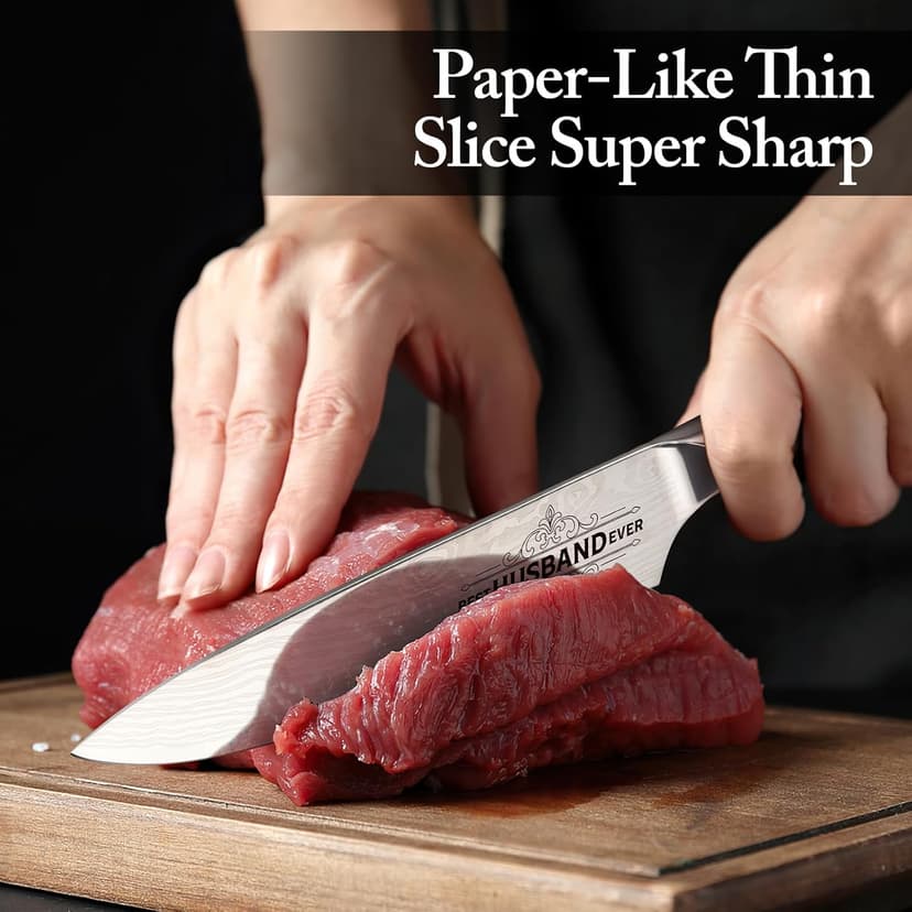 Anniversary Men Gifts for Husband from Wife Husband Birthday Gifts 8 inch Kitchen Knife Gifts Set for Men Professional Chef's Knife Christmas Presents for Him Husband(Best Husband)