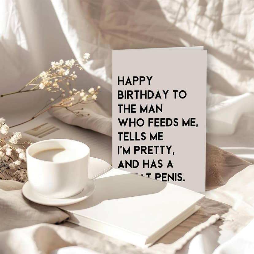 Funny Birthday Card Gift for Men Husband Boyfriend Him,Cheeky and Romantic Bday Card