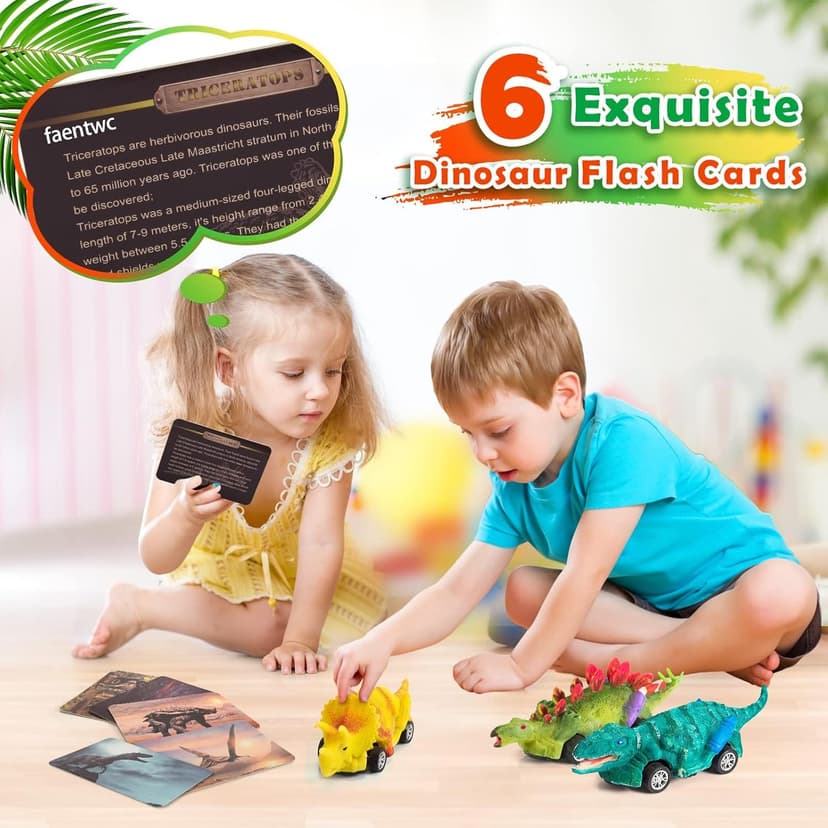 faentwc Dinosaur Painting Toys for Kids 5-7: 2 in 1 Dino Arts Painting Kits and Pull Back Cars Toy for Boys 4 5 6 7 8 9 10 Year Old Art & Craft Set for Girl DIY Easter Birthday Gifts for Kid Age 3-12