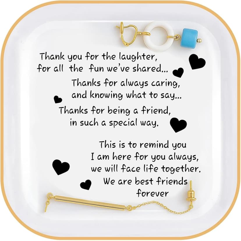 PUDDING CABIN Friend Birthday Gifts for Women,Friendship Thank You Ring Trinket Dish,Going Away Gifts for Friends,Long Distance Gifts for Women Moving Retirement Gifts For Woman