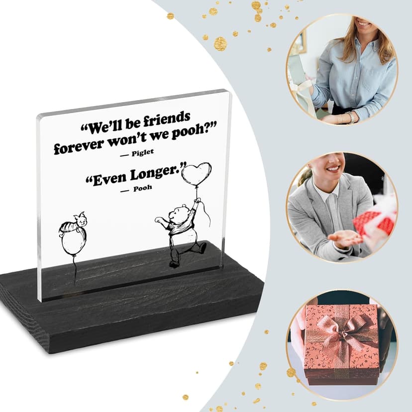 We'll Be Friends Forever Desk Sign Decor Gift for Best Friend Women Long Distance Sisters Birthday Gifts, 4"x 4.7", Acrylic Decorative Signs (GBA31)