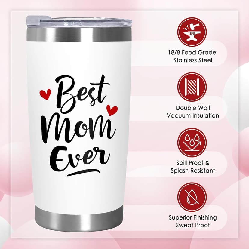 TEEZWONDER Christmas Birthday Gifts for Mom - 20 oz Stainless Steel Insulated Coffee Tumbler with Lid - Mothers Birthday Gifts from Daughter Son, Mothers in Law, Mama, Grandma, Tumblers for Women