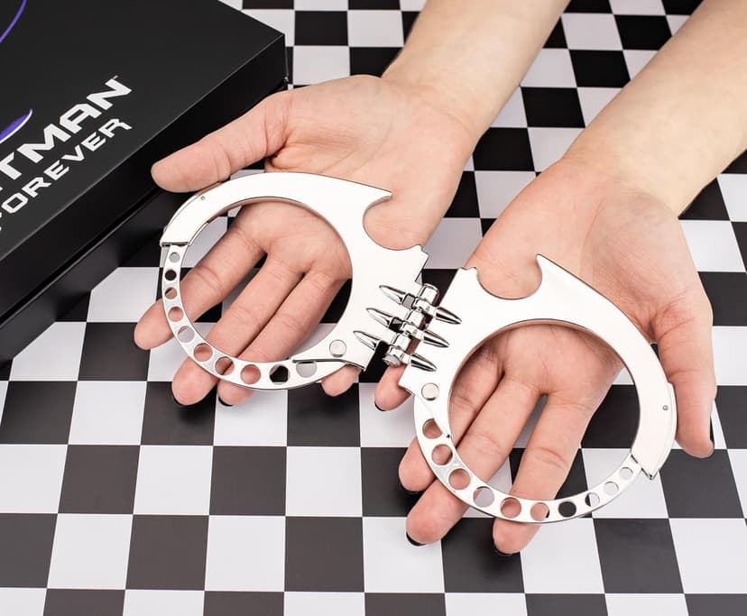 SalesOne DC Batman Forever Bat Cuffs Bracelet Replica Collector's Box Set | Jewelry For Cosplay, Display, and Everyday Wear