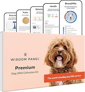 Wisdom Panel Premium Dog DNA Kit: Most Comprehensive with 265+ Health Tests, Identify 365+ Dog Breeds, 50+ Traits, Relatives, Ancestry, Genetic Diversity - Pack of 1