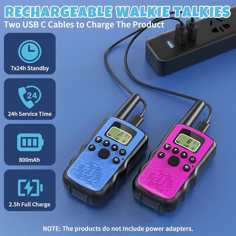 Stem Kits Walkie Talkies for Kids - Science Projects Kit for Kid Age 8-12 Year Old DIY Toys for Teen - Tech Toy Gifts for Boys Girls Ages 10-12 - Rechargeable Walkie-Talkies Long Range 2 Pack