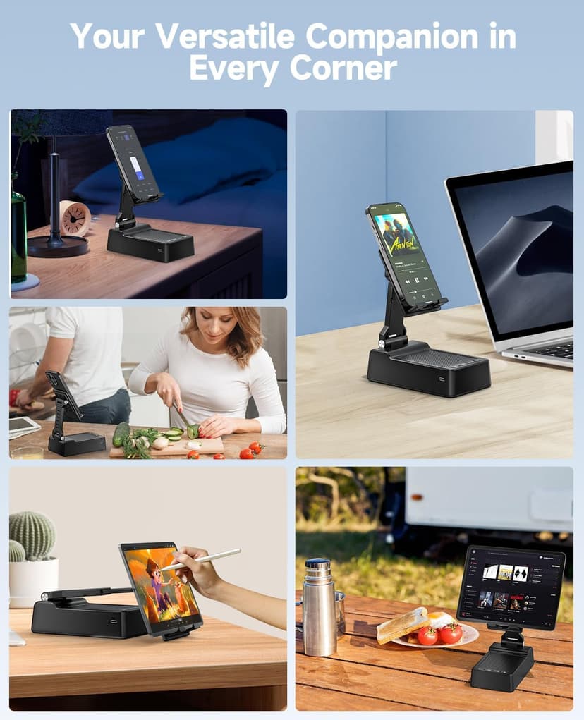 Gifts for Men Women, Phone Stand with Bluetooth Speaker, HD Surround Sound Speaker, Compatible with all iPhone/Android phones iPad Kindle, Cool Gadget Gift for Men Women Dad Mom Christmas Birthday