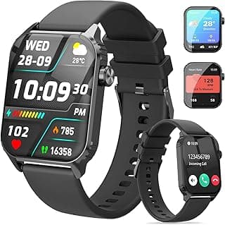 TRAUSI TRAUSI Smart Watches for Women Men, 1.83" HD Smartwatch with 110 Sports Modes, IP67 Waterproof, Bluetooth Call and Music Control；Heart Rate and Sleep Monitor (Black)
