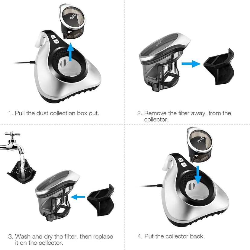 Housmile Bed Vacuum Cleaner Special-Purpose Mattress Vacuum Cleaner with Powerful Suction Upgraded Handheld UV Vacuum Effective Cleaning Bed Sheet, Pillow, Quilt, Sofa, Blanket, Carpet