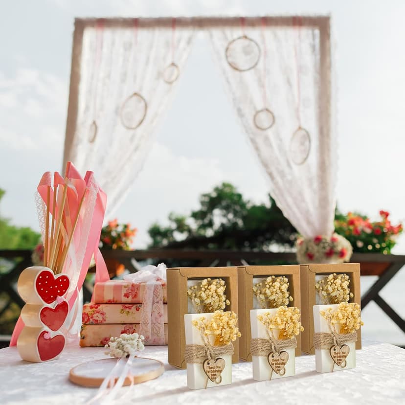 Demissle 30 Pcs Mini Scented Soap Wedding Party Favors Gifts Baby Shower Bridal Shower Handmade Natural Soap Favors for Guests in Bulk for Wedding Souvenirs Engagement Party(White)