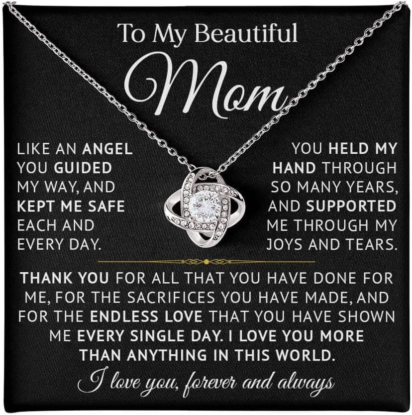 To My Mom Necklace Gifts Meaningful Gift to Mom from Son Without You There Is No Me – I Love You Necklace, Sentimental Mother's Day Gift for Mom from Son, Unique Moms Birthday Gift Ideas