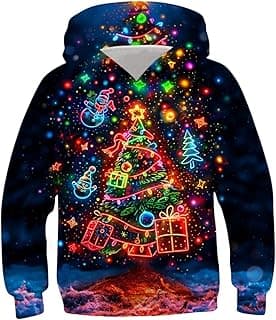 Lovekider Boys Hoodies Sweatshirt Cool 3D Print Pullover with Big Pocket for Kids Fashion Warm Winter 6-16 Years